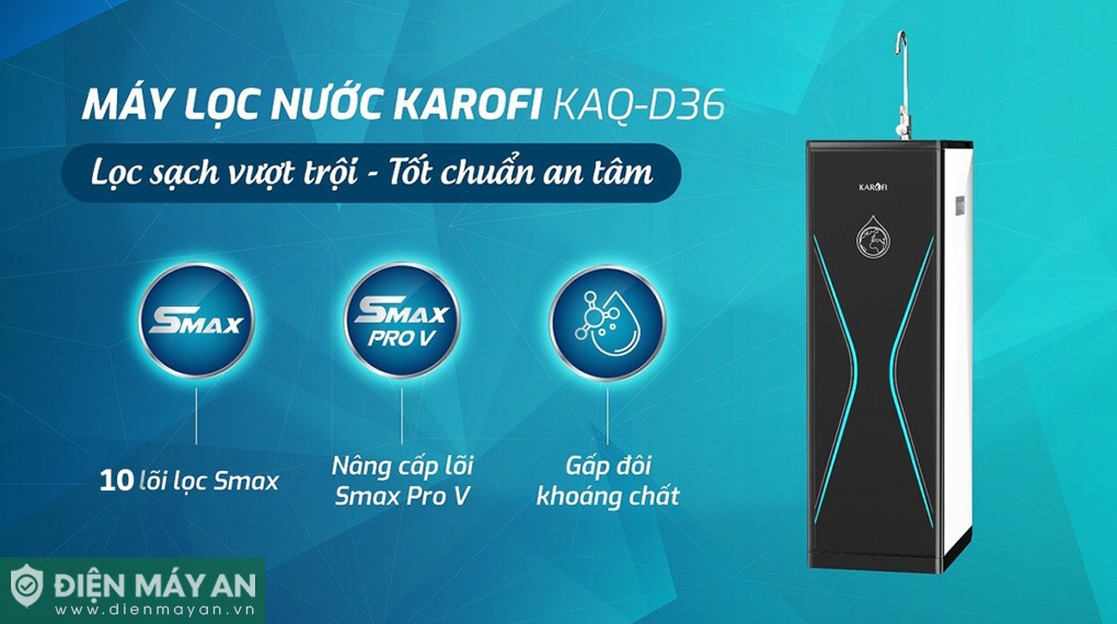 Máy lọc nước RO Karofi KAQ-D36 10 lõi